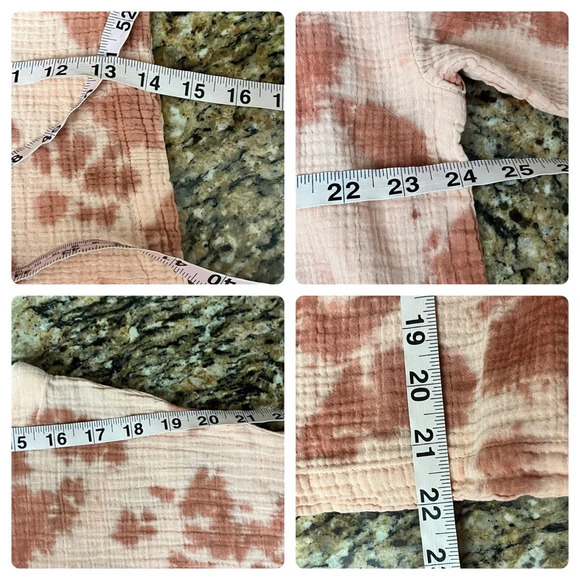 Pure Jill Blouse Women XS Boxy Tie-Dyed Tunic Gauze Slub Knit Lagenlook Boho - Picture 6 of 11